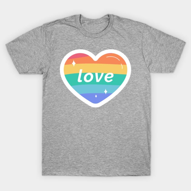 Pride Love Heart T-Shirt by MimicGaming